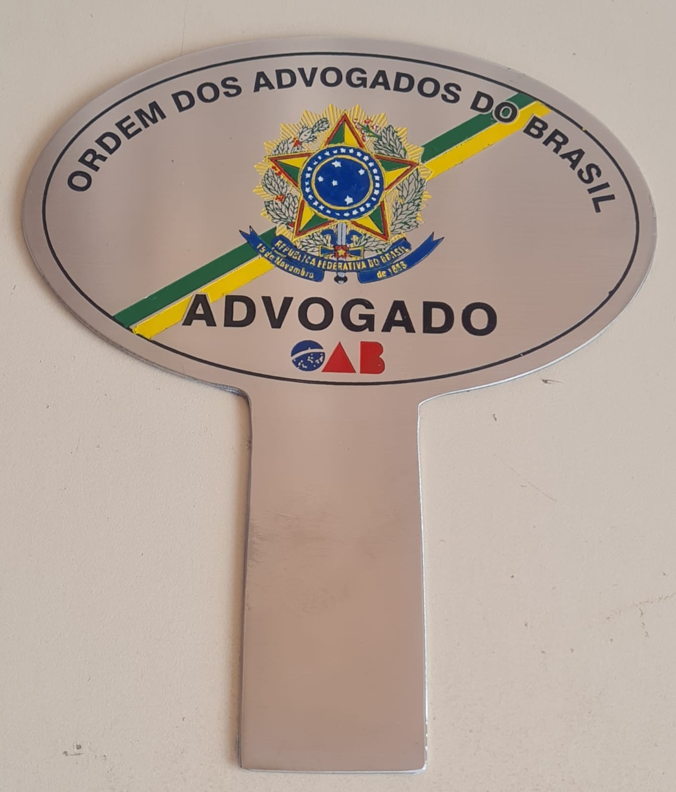 Placa Oval Painel de Carro